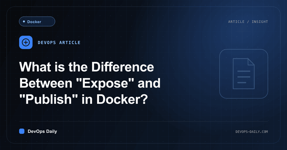 What is the Difference Between "Expose" and "Publish" in Docker?