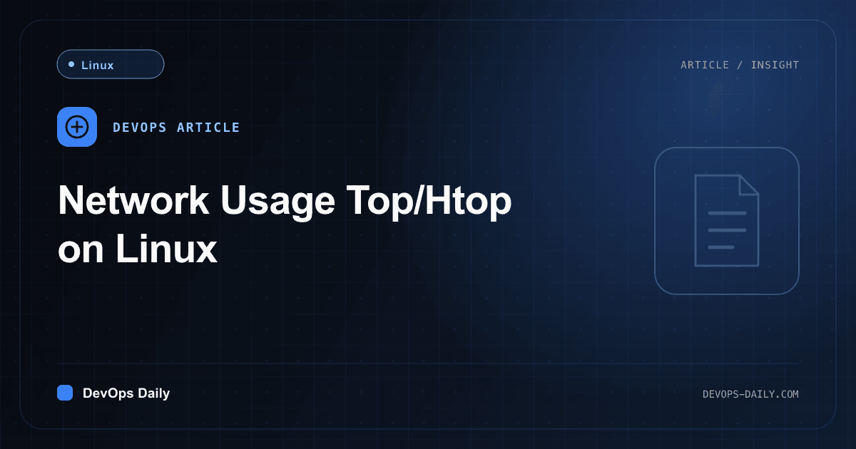 Network Usage Top/Htop on Linux