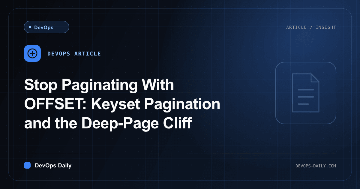 Stop Paginating With OFFSET: Keyset Pagination and the Deep-Page Cliff